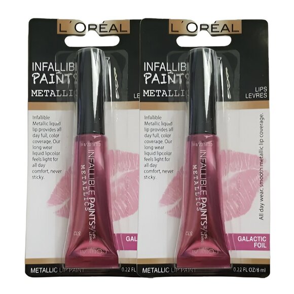L’Oréal Infaillible Lip Paint Metallic – Farbe 306 Lolita, Flüssiger Lippenstift Mit Glitzer-Effekt